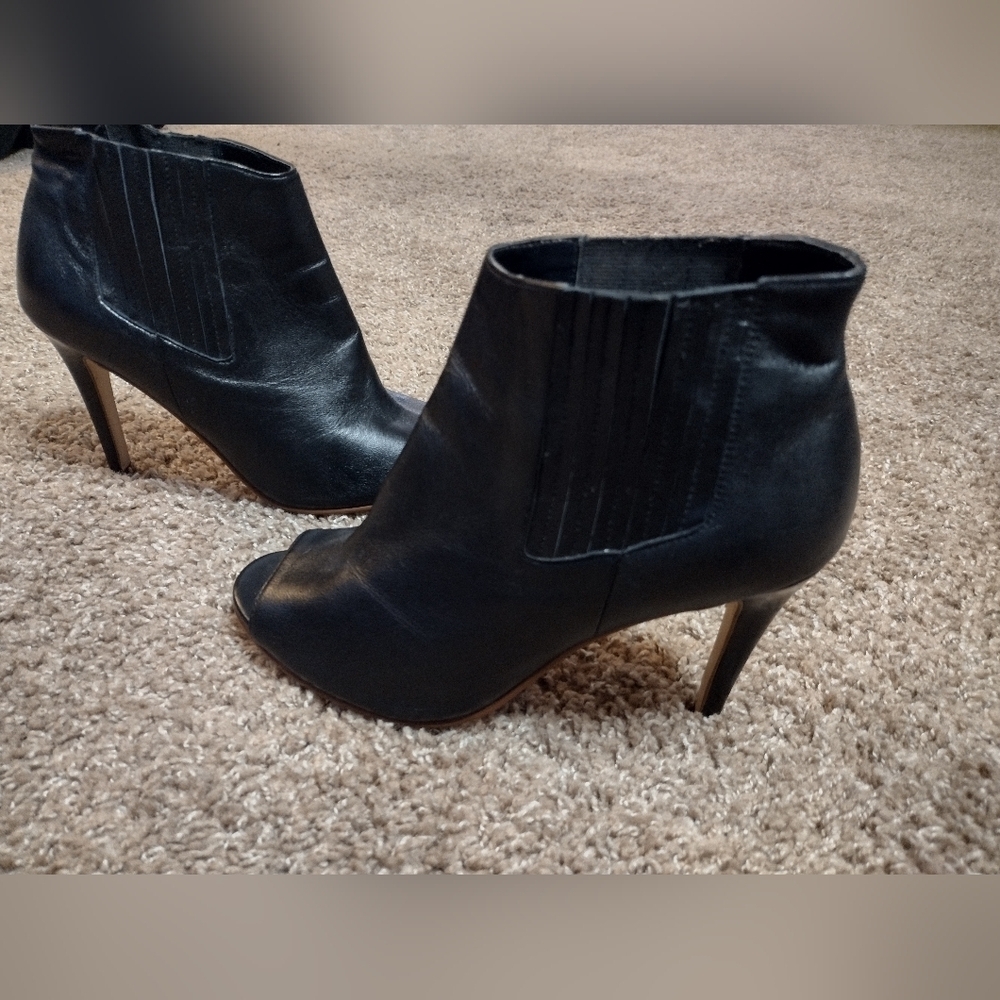 Halogen Black Peep-Toe Ankle Boots 8.5 - Picture 4 of 13